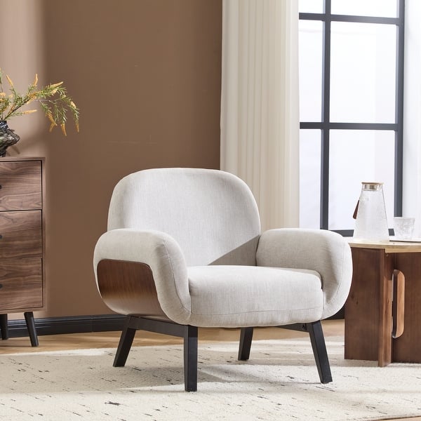 slide 2 of 36, Christopher Knight Home -Daniel Solid Wood And Fabric Armchair Grey