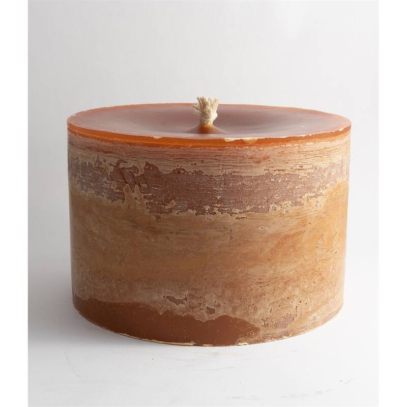Round 1-Wick Pillar Candle 9"Dia x 6"H Cognac - Cognac - Cognac