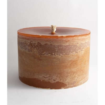 Round 1-Wick Pillar Candle 9"Dia x 6"H Cognac - Cognac - Cognac