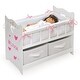 preview thumbnail 6 of 8, Badger Basket Doll Crib with Bedding, Two Baskets, and Free Personalization Kit - White Rose