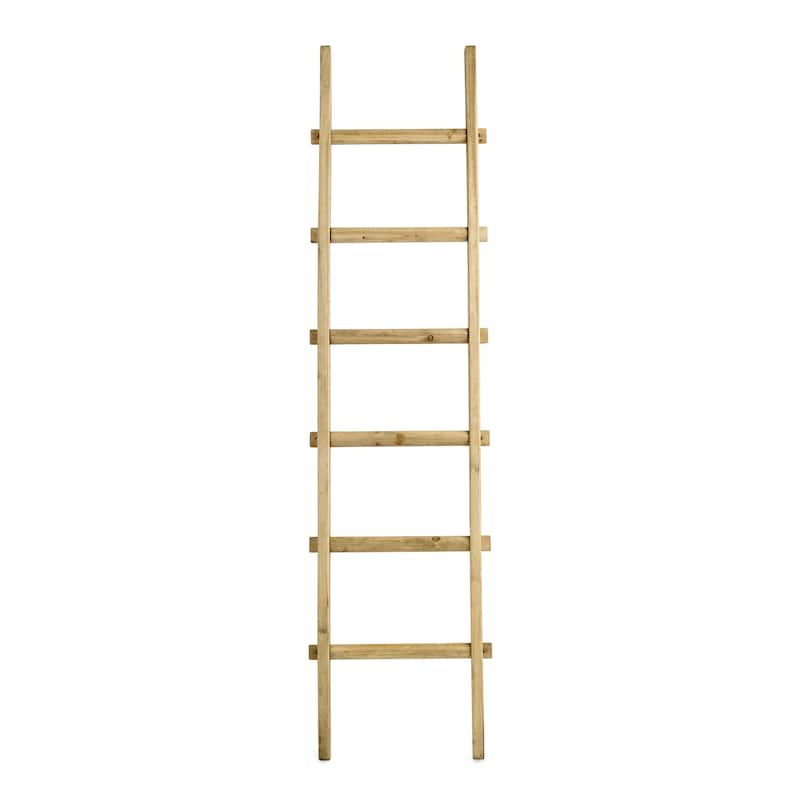 Sagebrook Home Rustic 6ft Tall Blanket Ladder, Decorative Freestanding Ladder For Storage - 19" x 2" x 76"