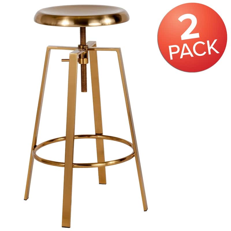 Industrial Style Barstool with Swivel Lift Adjustable Height Seat
