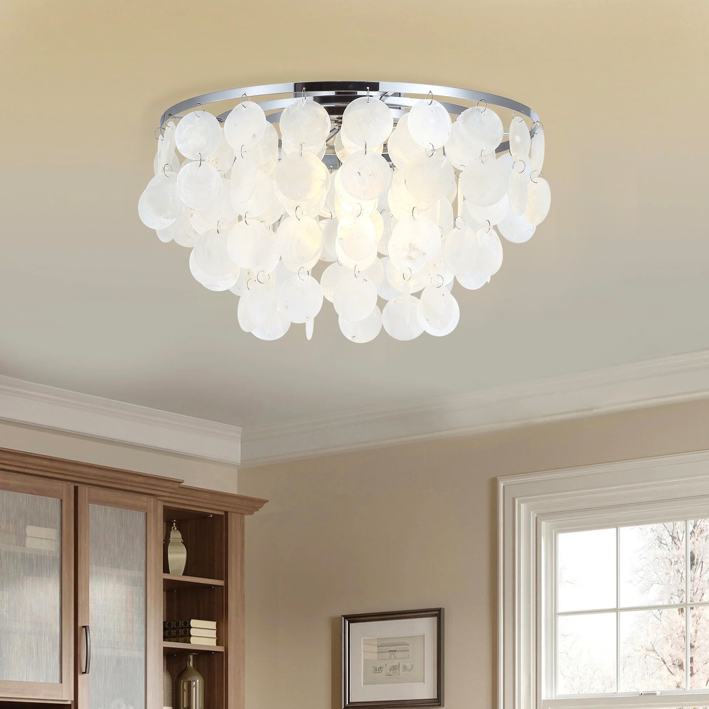 Shell flush mount shop light