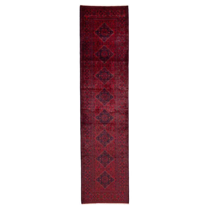ECARPETGALLERY Hand-knotted Finest Khal Mohammadi Red Wool Rug - 2'11 x 12'4