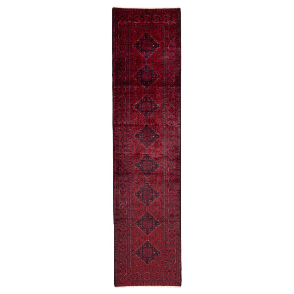 ECARPETGALLERY Hand-knotted Finest Khal Mohammadi Red Wool Rug - 2'11 x 12'4