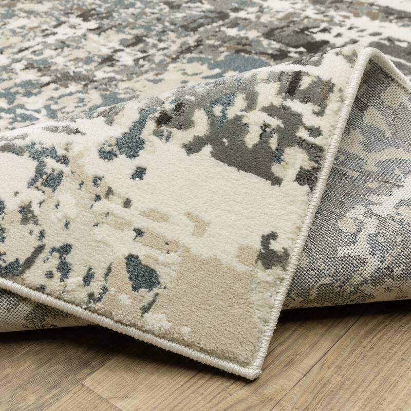 Style Haven Ripley Abstract Ivory/ Grey Mixed Pile Area Rug