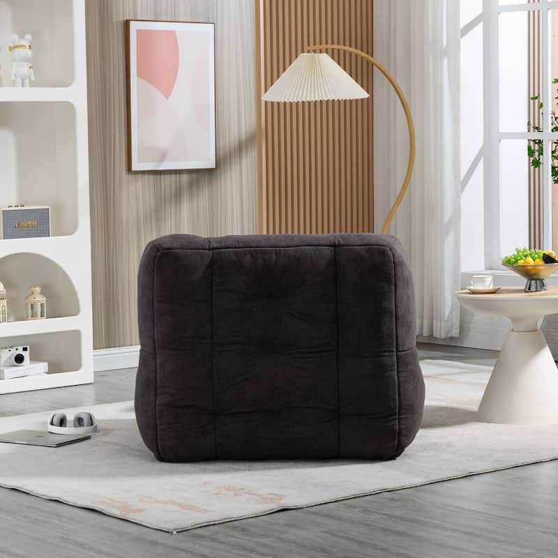 Oaks Aura Fluffy Bean Bag Chair, Super Soft Lazy Sofa Chair With Memory Foam And Ottoman, Indoor Modern Bean Bag Chair