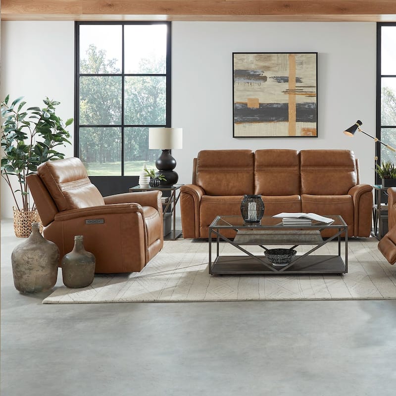 Liberty Furniture Cooper Living Room Power Leather Sets - Sofa, Recliner, Loveseat - Sofa, Recliner Camel Leather