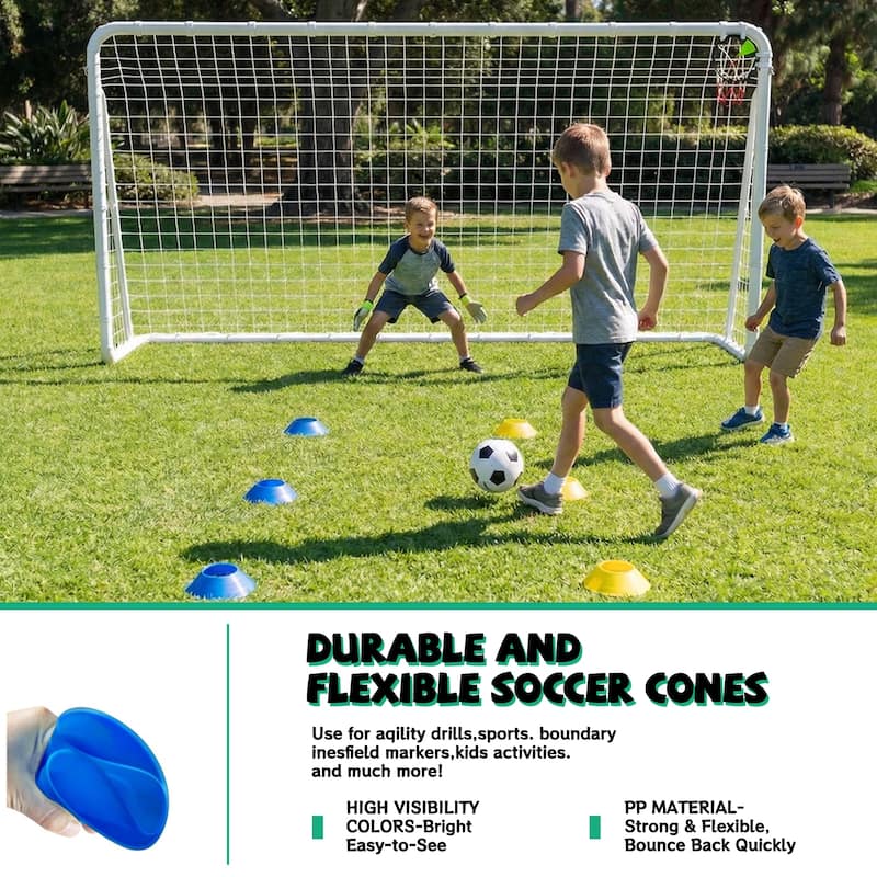 6 X 12FT Soccer Goal for Backyard Kids Portable Soccer Net with High-Strength Nets