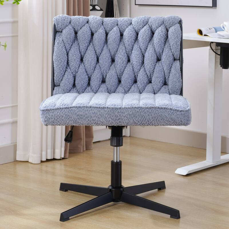 Armless Office Desk Chair No Wheels - Blue