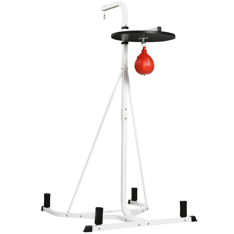 Soozier Free-Standing Speed Bag Platform Punch Bag Station Boxing Stand Heavy Duty Frame White