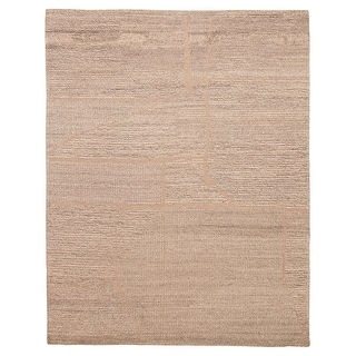 ECARPETGALLERY Hand-knotted Tangier Taupe Wool Rug - 8'0 x 10'2
