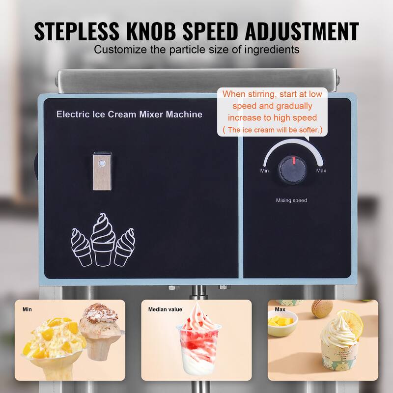 Ice Cream Blender, High-Speed Ice Cream Maker Mixer Stir Machine, Stepless Speed Adjustment