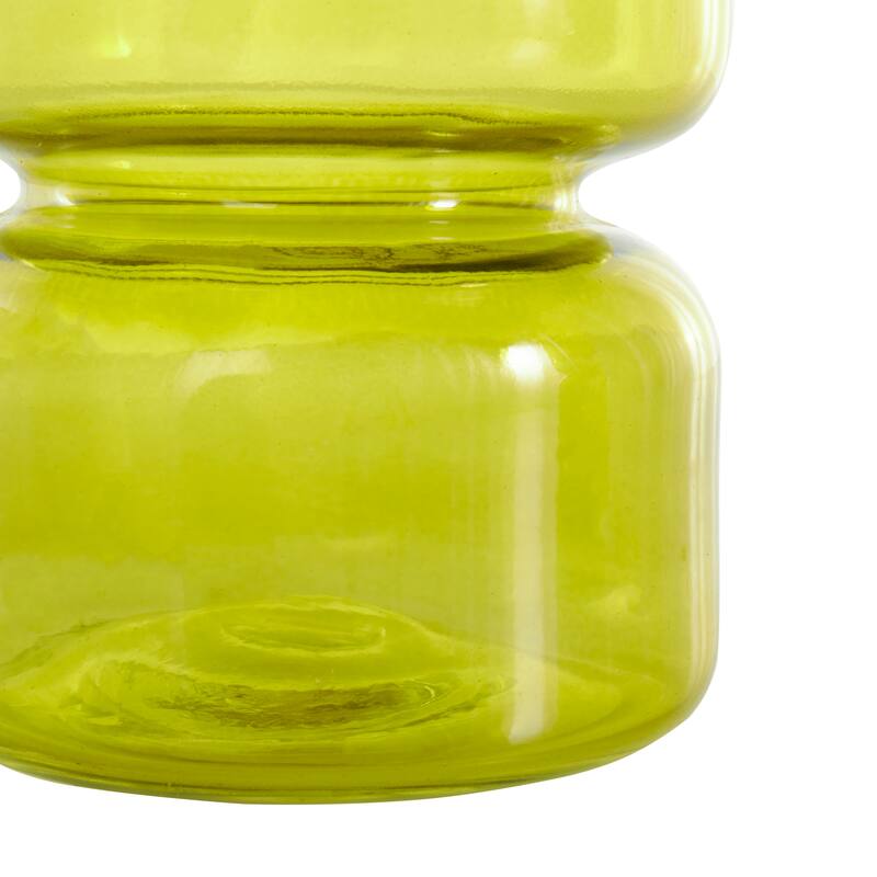 Blue or Green Glass Modern Round Vase (Set of 2)
