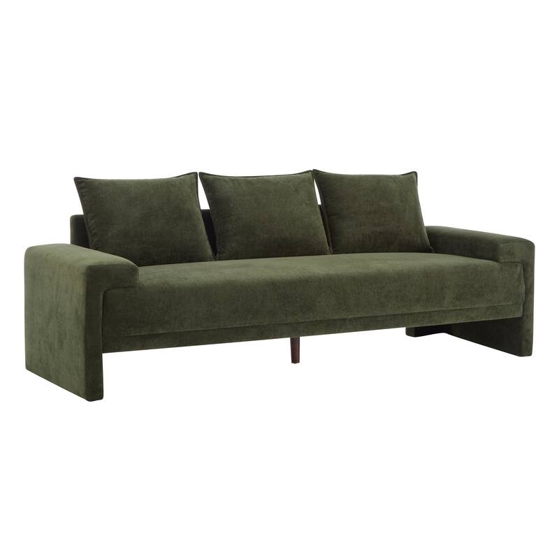 Modern Upholstered Velvet Sofa 3 Seater with Spring Cushion Support