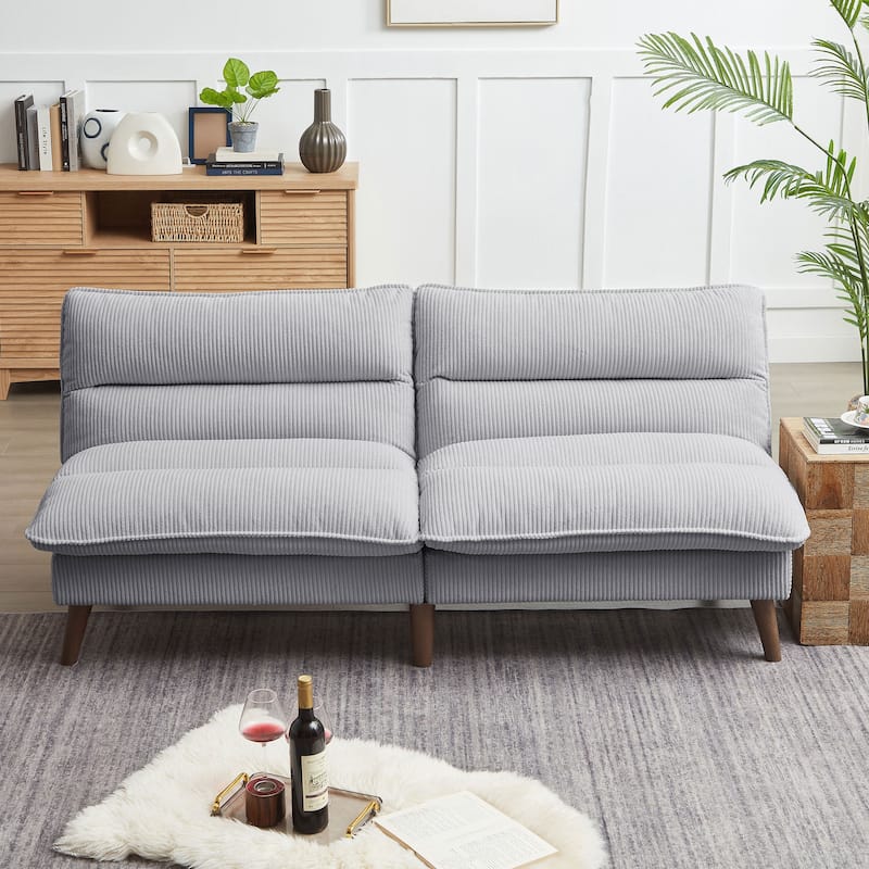 72.4" Armless Futon Sofa Bed - Light Grey