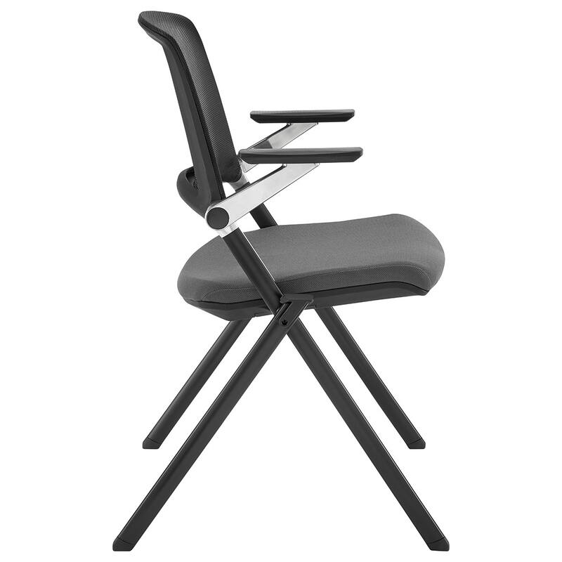 Set of Two Folding and Stacking Mesh Armchairs - 23.63" W x 33.86" H x 22.05" D