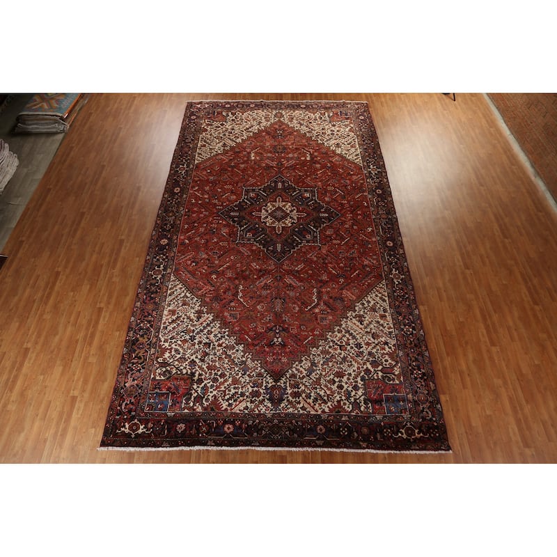 Vegetable Dye Palace Size Heriz Persian Area Rug Handmade Wool Carpet - 10'3" x 18'5"
