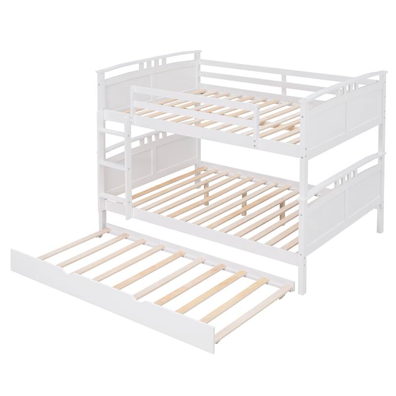 Full-Over-Full Bunk Bed with Twin size Trundle , Separable Bunk Bed for Bedroom