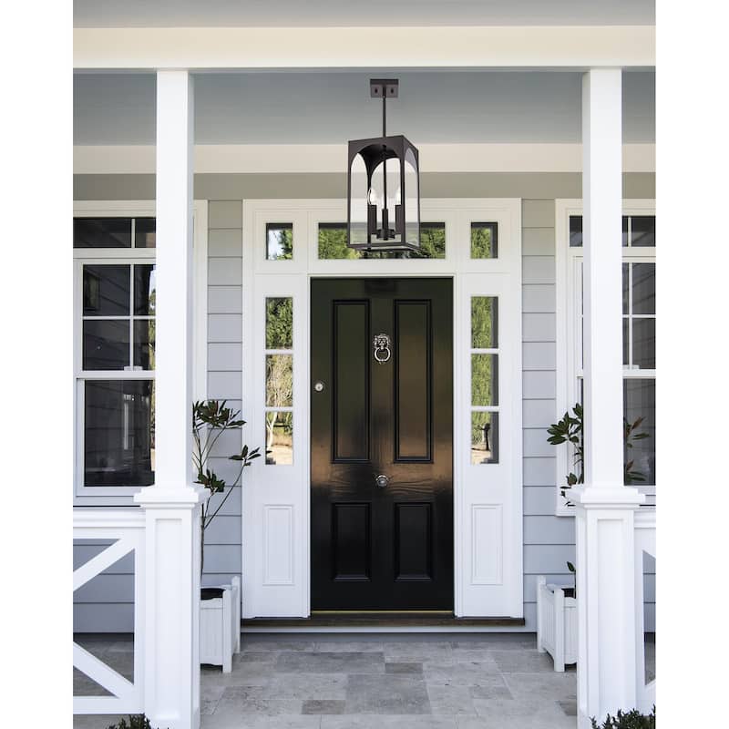 3-Light Large Outdoor Pendant Light Fixtures, Exterior Hanging Lantern Porch Light Adjustable, Hanging Lamp