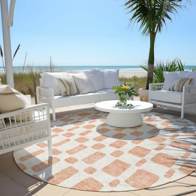 Machine Washable Indoor/ Outdoor Chantille Geo Contemporary Rug