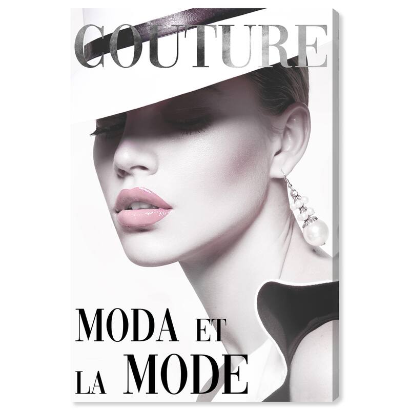 Wynwood Studio Canvas Fashion and Glam Cover Model Couture III Black and Modern & Contemporary Wall Art Canvas Print