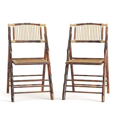 2 PK Bamboo Wood Folding Chair - Event Folding Chair - Commercial Folding Chair