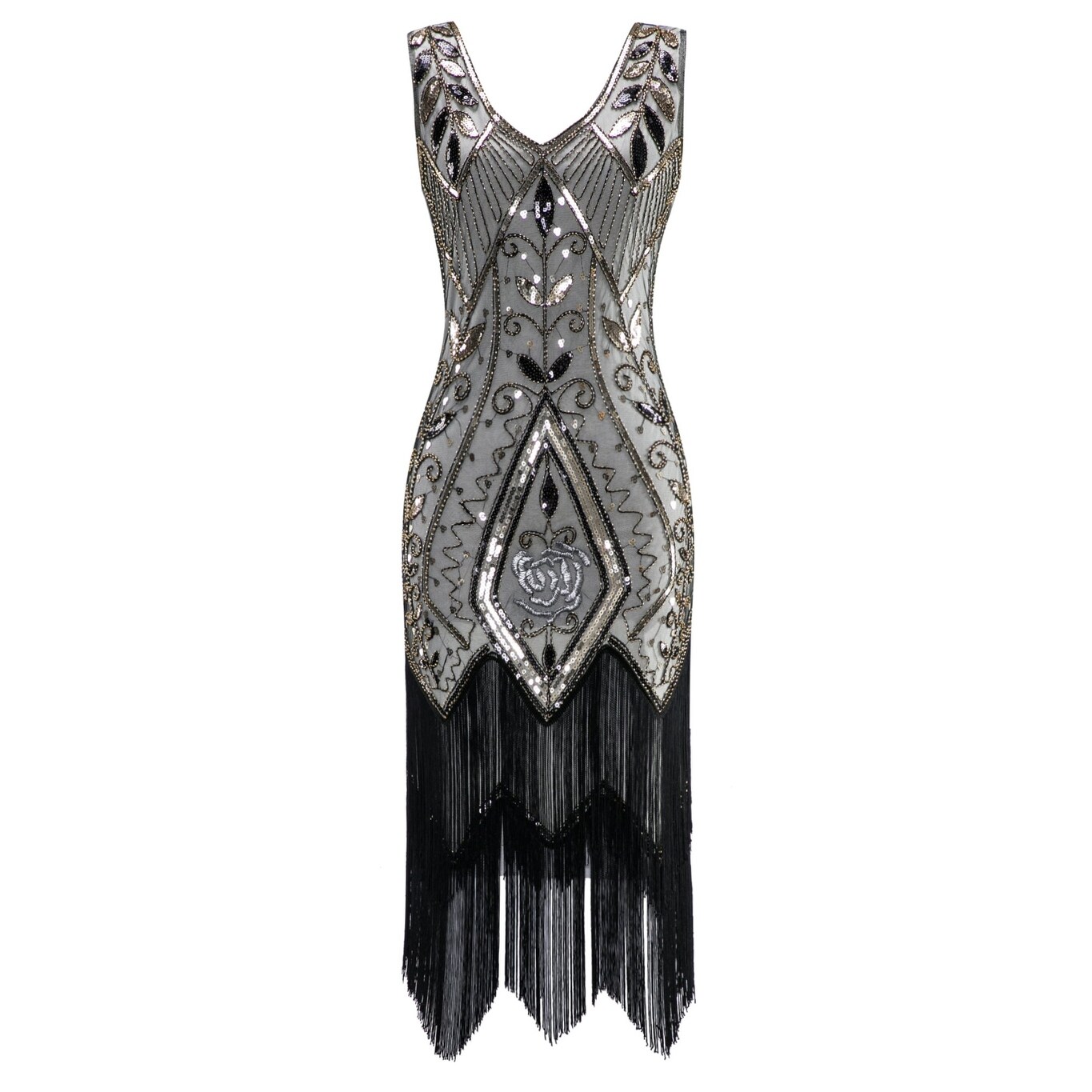 black and white gatsby dress