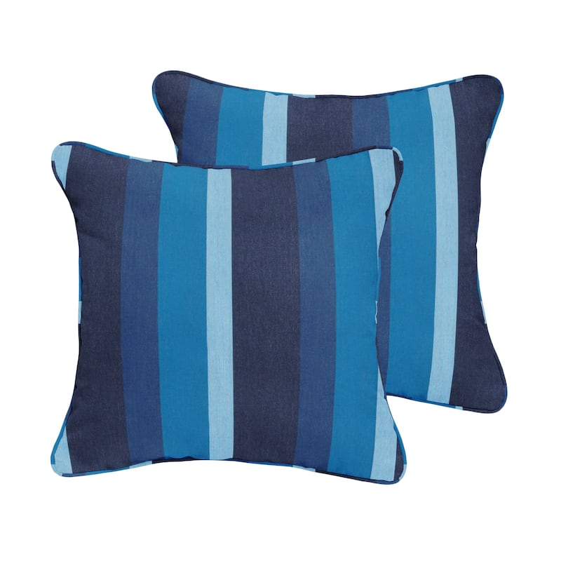 Sunbrella Gateway Indigo Corded Indoor/ Outdoor Pillow Set (Set of 2)