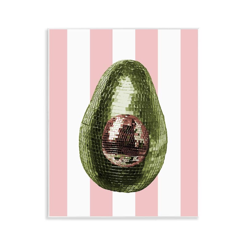 Stupell Disco Avocado on Pink Wall Plaque Art Design By Lil' Rue - 11 x 14