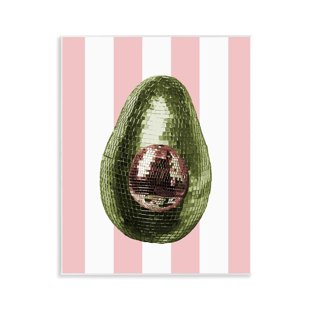 Stupell Disco Avocado on Pink Wall Plaque Art Design By Lil' Rue