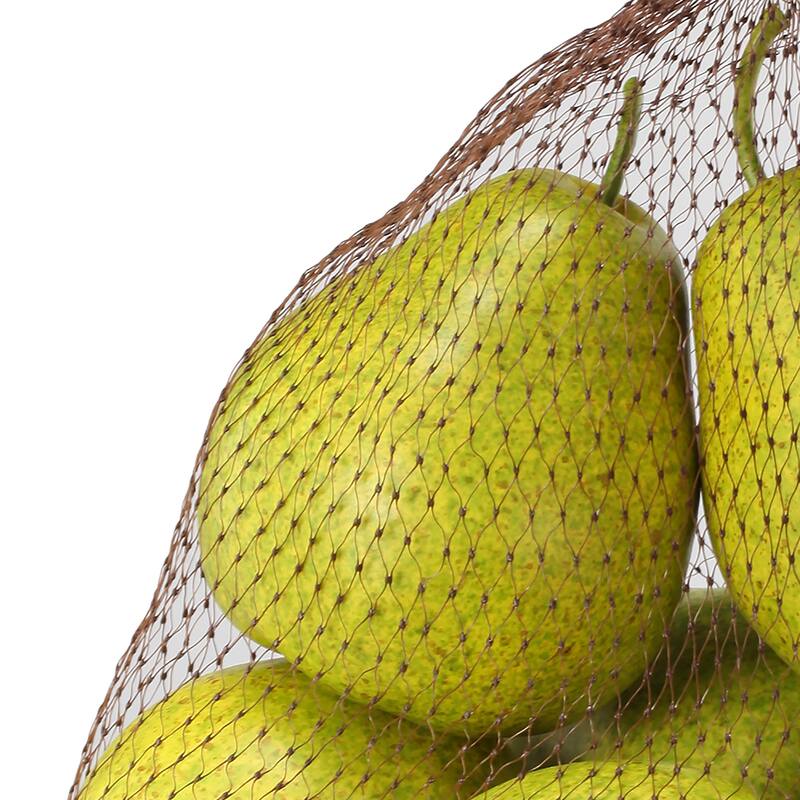 Decorative 6 Piece Artificial Pear in Plastic Net Bag, Green