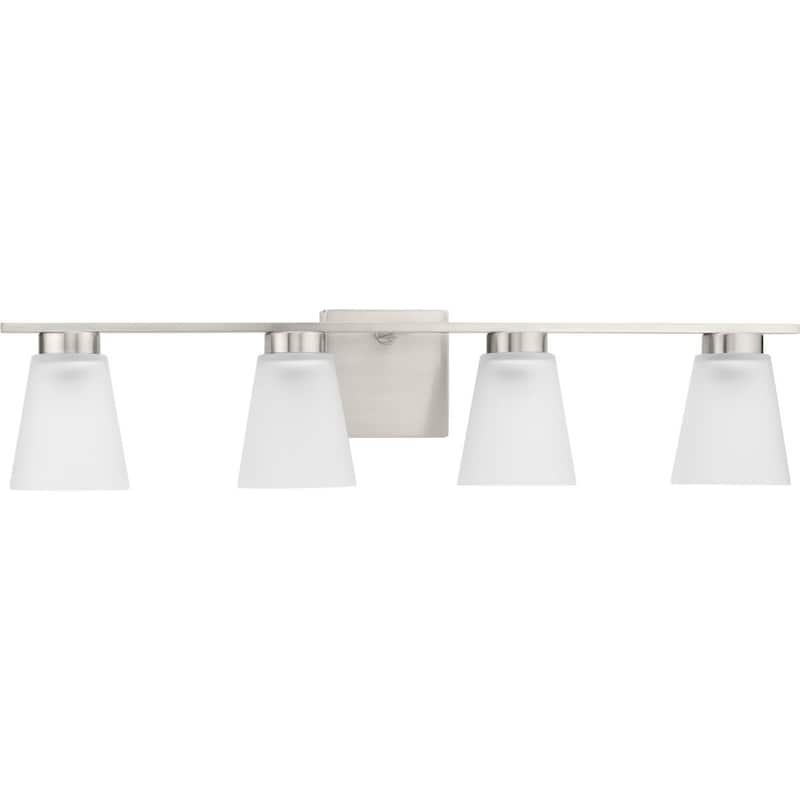 Tanner Collection Four-Light Brushed Nickel Transitional Vanity Light - 31.12 in x 6.5 in x 7.12 in