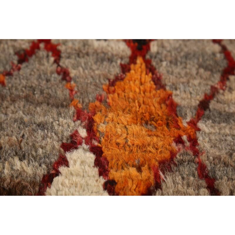Trellis Geometric Moroccan Oriental Rug Handmade Wool Carpet - 4'1" x 6'0"