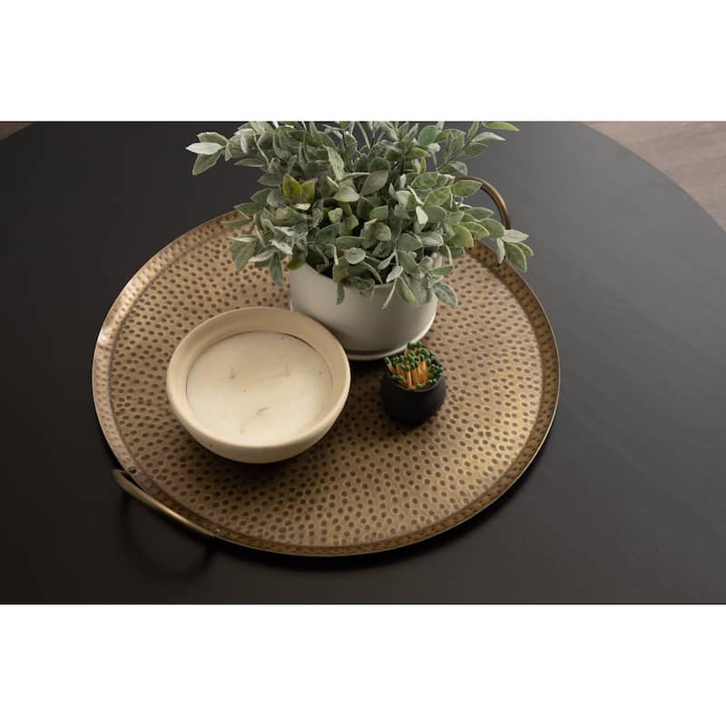 Kate and Laurel Sanzo Hammered Round Metal Tray