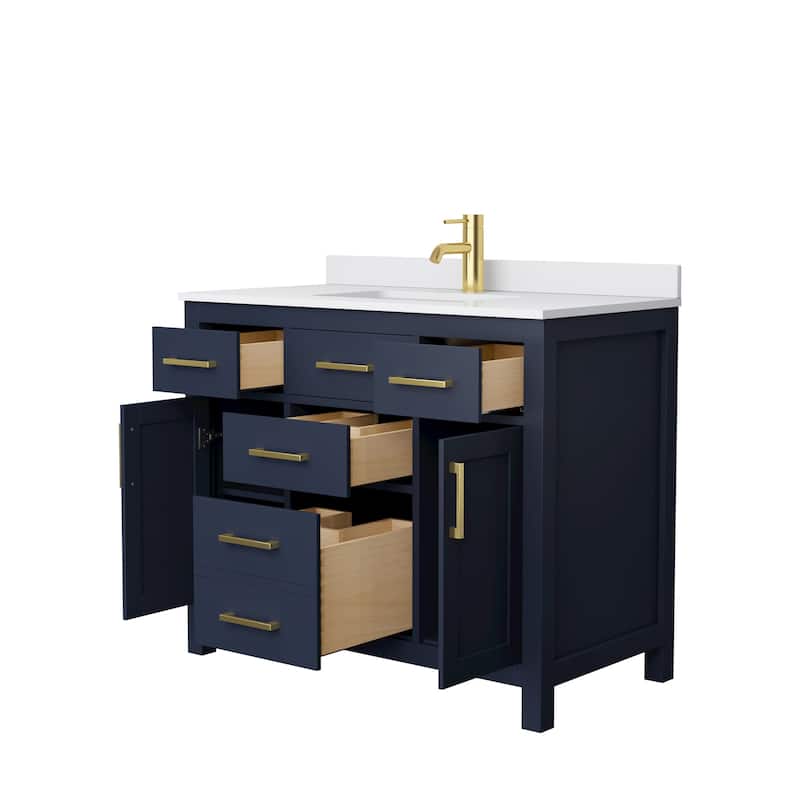 Beckett 42 Inch Single Vanity, Cultured Marble Top