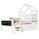 preview thumbnail 7 of 14, Twin Size Loft Bed with Ladder, Storage Drawers, and Double-Sided Chalkboard