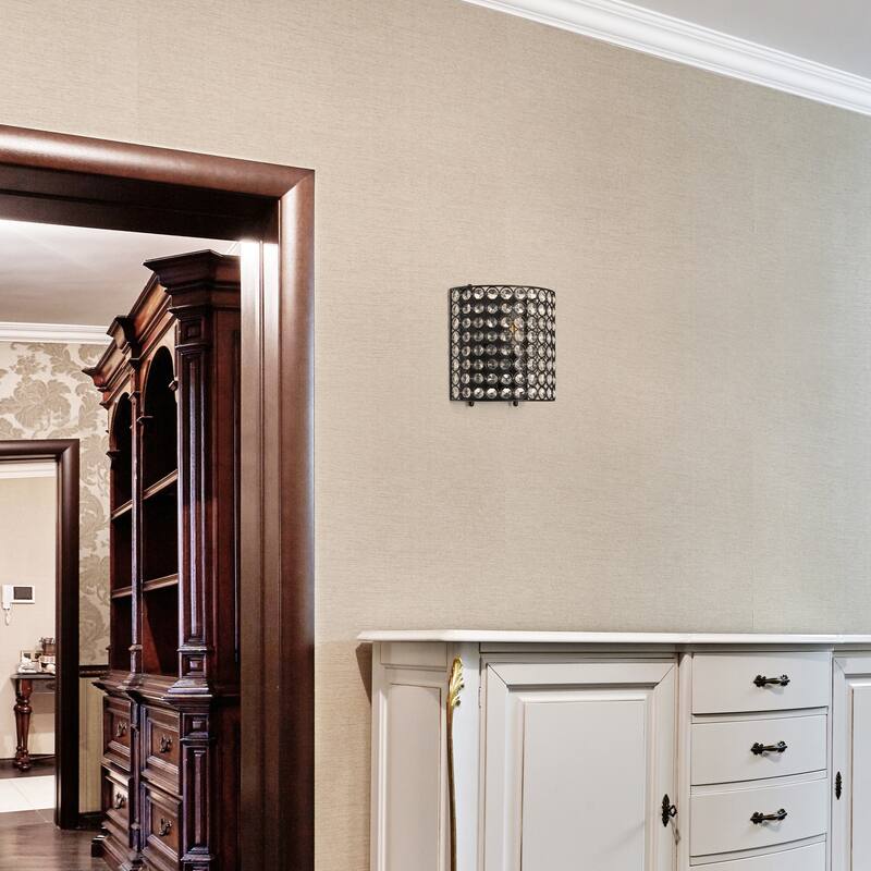 8 Inch Wall Sconce Lighting Modern 1-Light Metal Vanity Light Black - 8.25