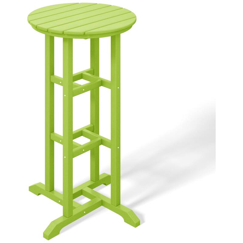 Laguna Hdpe All Weather Outdoor Patio 24" Round Bar Bistro Table - Lime