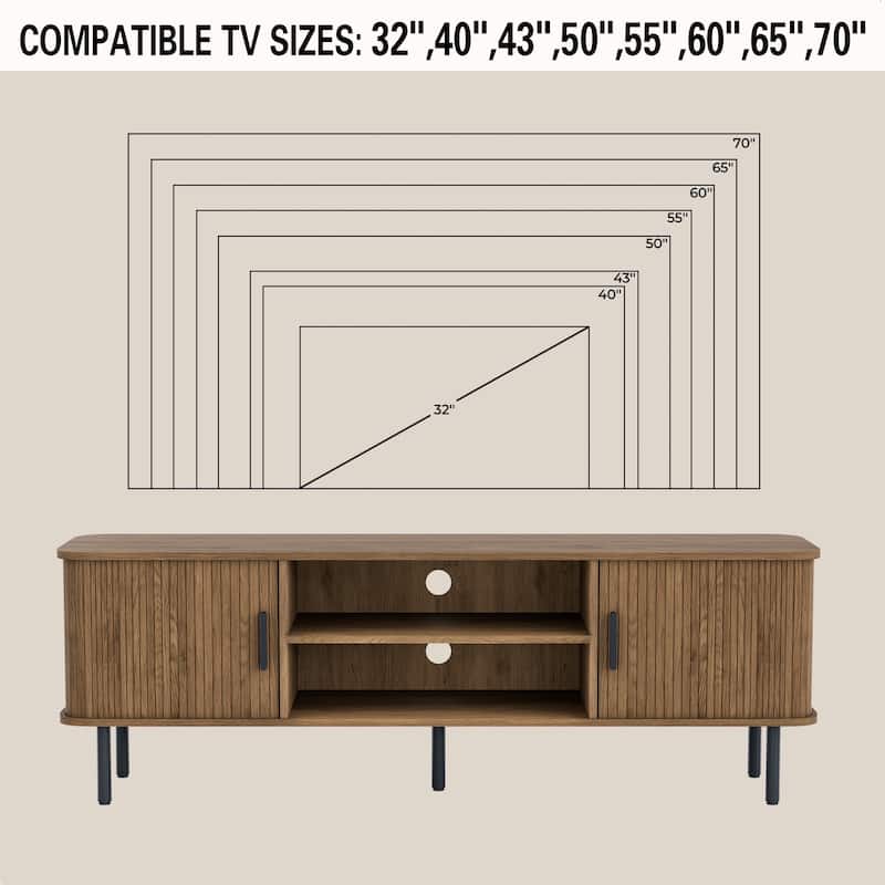 Tambour TV Stand Media Console for TVs Up to 55"