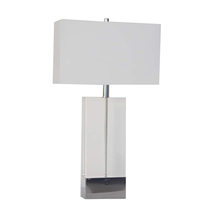 1 Light Table Lamp with Clear Crystal Base