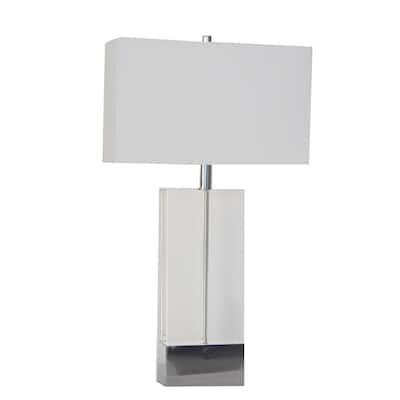 1 Light Table Lamp with Clear Crystal Base