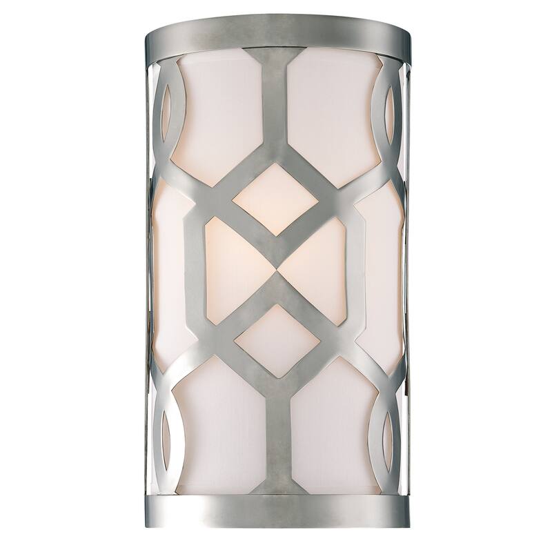 Libby Langdon for Crystorama Jennings 1 Light Polished Nickel Sconce - 6.5'' W x 12'' H x 4'' D - 6.5'' W x 12'' H x 4'' D