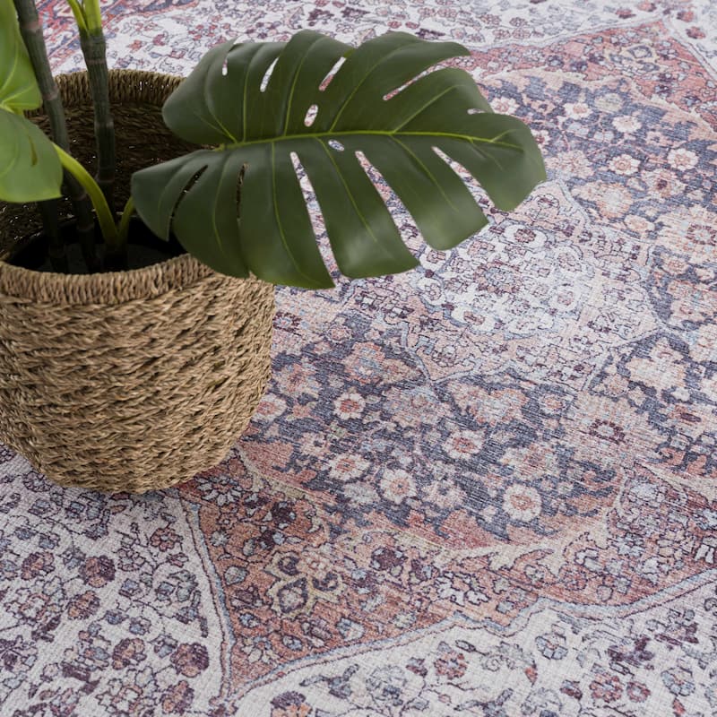 Hauteloom Georgia Machine Washable Persian Oriental Traditional Area Rug