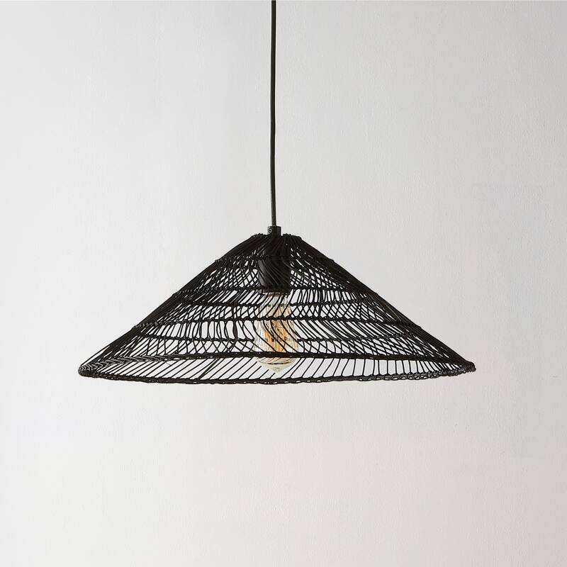 Lucas 1-Light Farmhouse Coastal 180" Cord Plug-In or Hardwired LED Pendant, by JONATHAN Y
