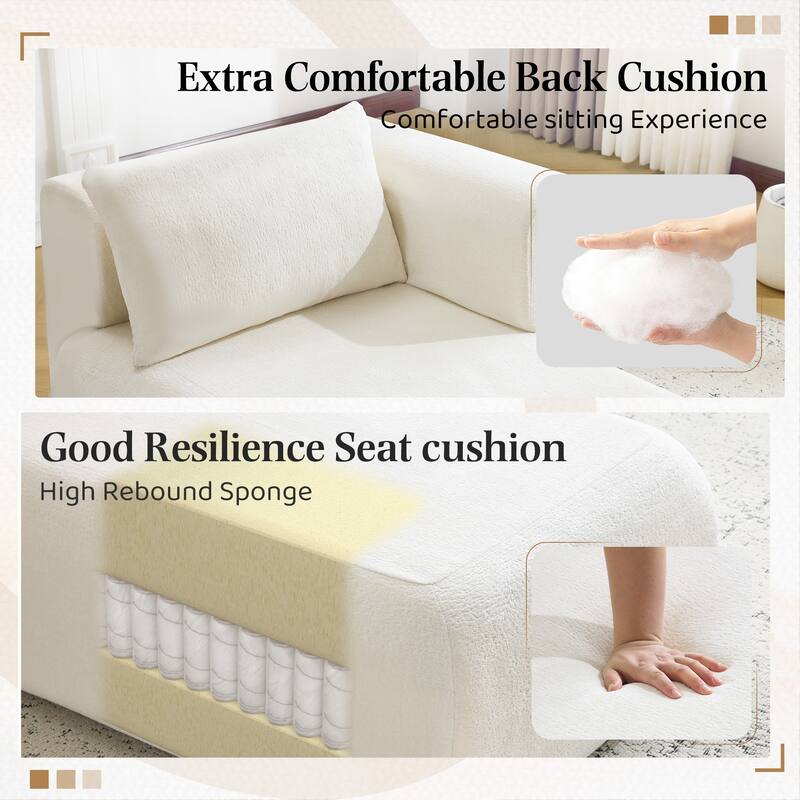 Bezseller Modern Chaise Lounge - Upholstered Sofa with Pillows for Bedroom & Living Room