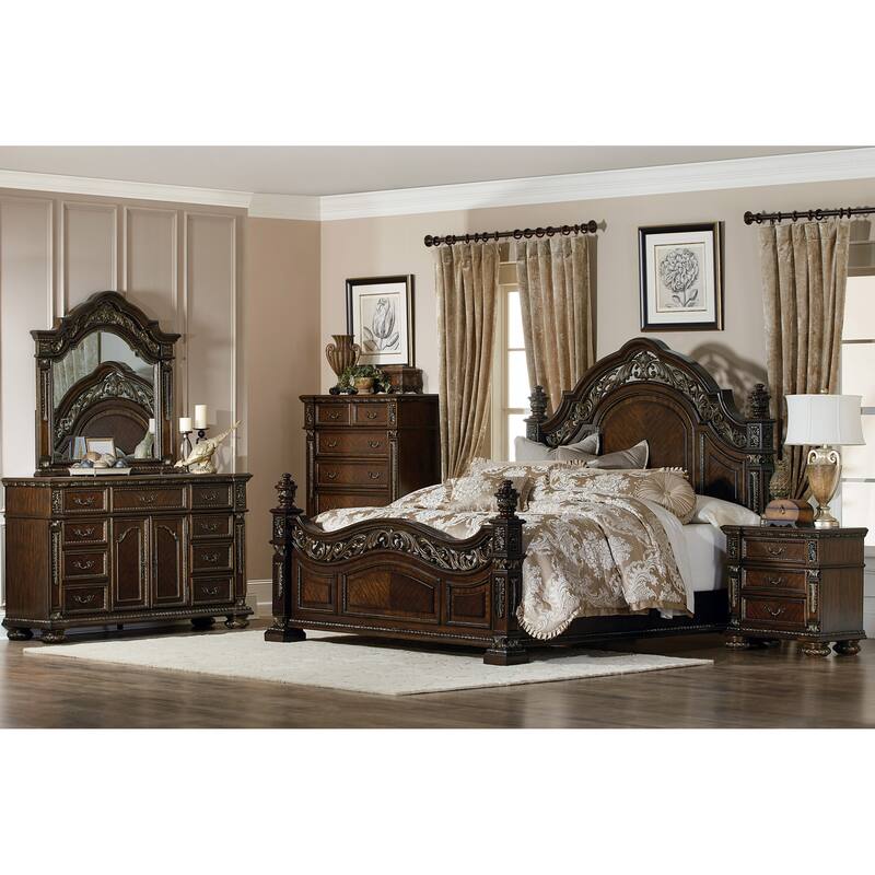 Nightstand of 3x Drawers Formal Style Bedroom Furniture