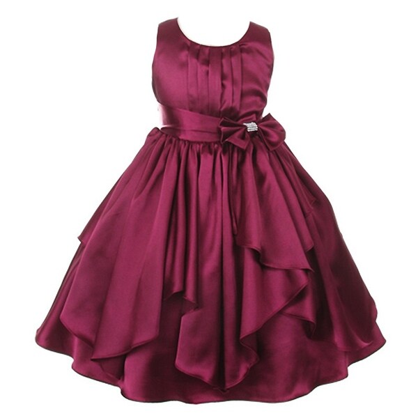 pleated flower girl dress