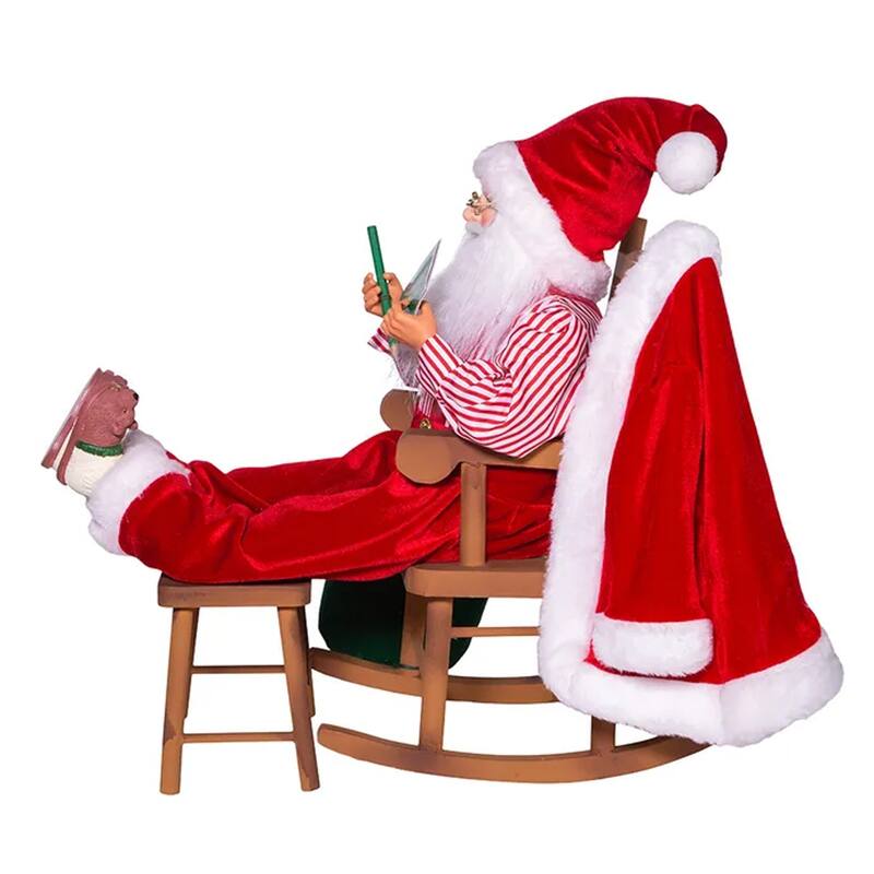 Kurt Adler 18 Inch Kringle Claus Sitting in Chair with Gifts