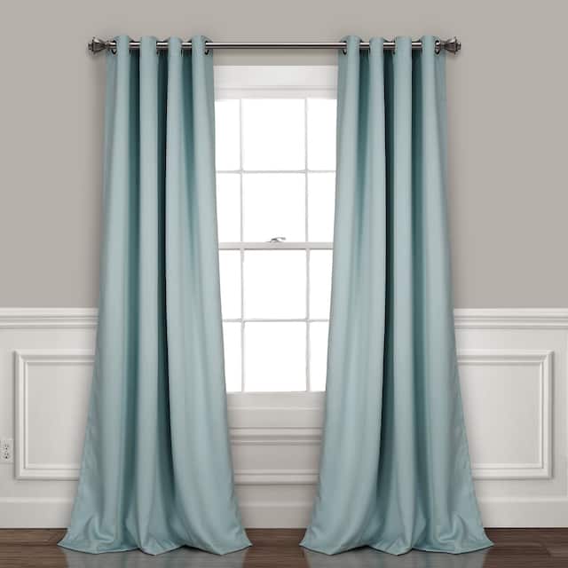Lush Decor Insulated Grommet Blackout Curtain Panel Pair - 120 inches - Blue